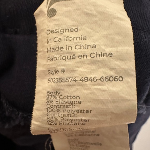 Fabletics The High Side Chino Shorts Mid-Rise Flat Front Deep Navy Mens Size 38 - Picture 7 of 11